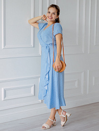 Женское платье-халат Шакира Голубое